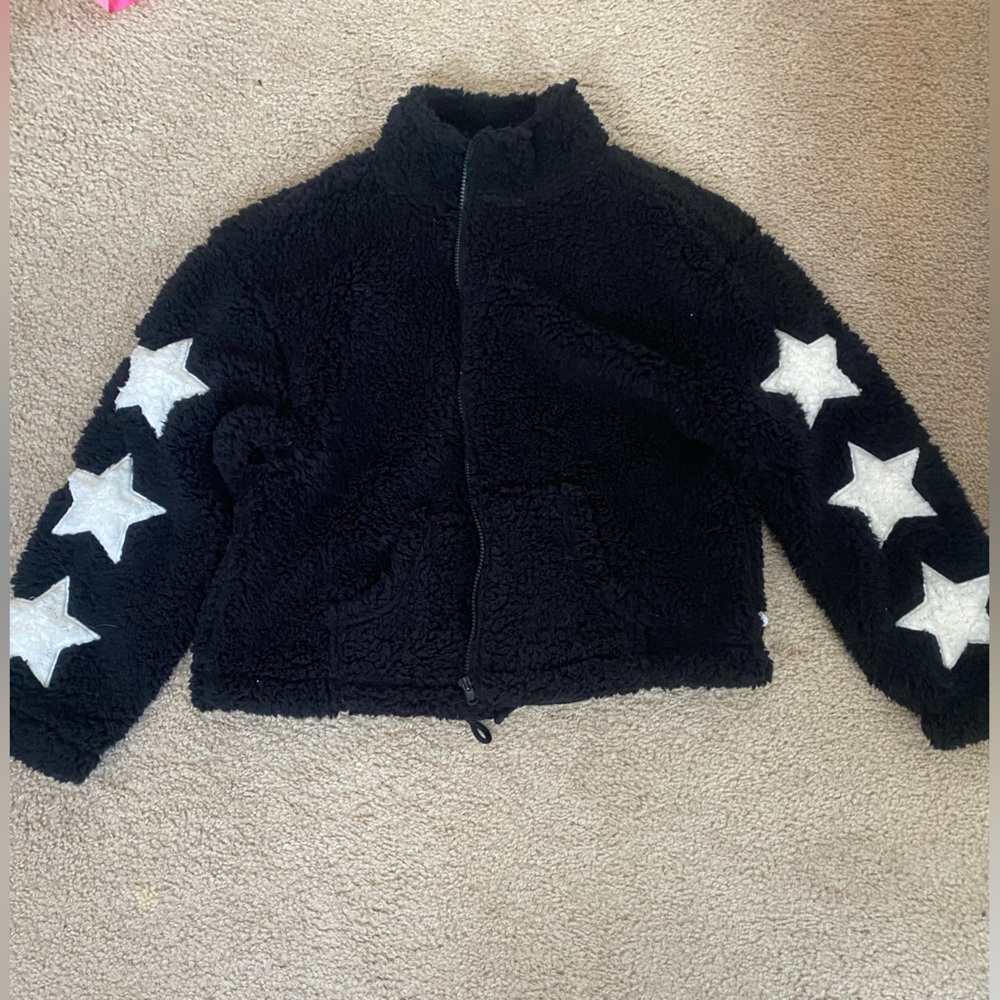 Fuzzy zip up jacket